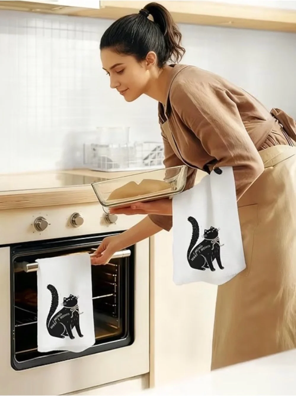 Cat Kitchen Towel - 'I Meowed What I Meowed'